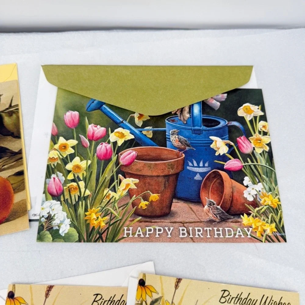 Greeting Cards LOT Mixed Occasions Birthday Seasonal Floral Fruit Nature 5pc